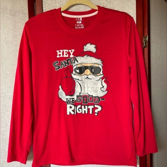 Holiday Red Long Sleeve Tee For Kids Size (16/18)