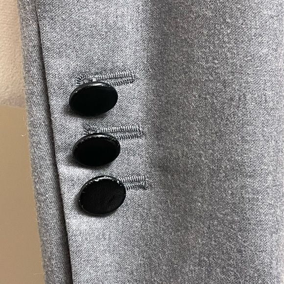 Moschino Gray One Button Blazer Made of 97% Virgin Wool & Buttons on Sleeves (8)