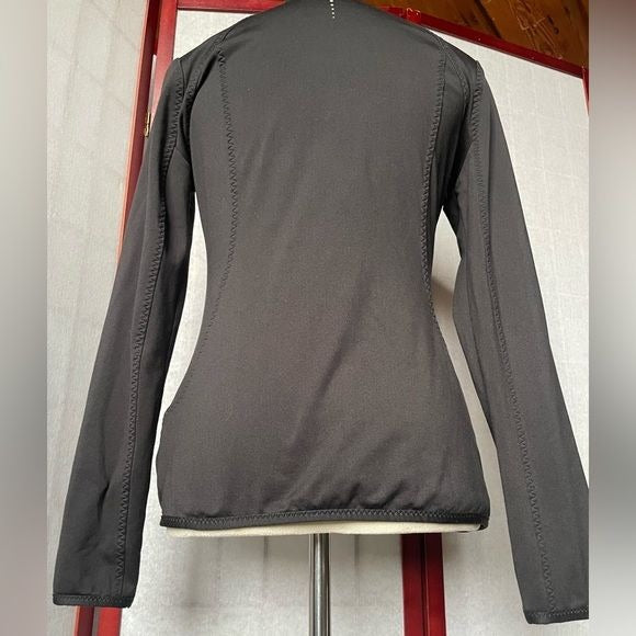 Layer 8 Black Full Zip Fleece Lined Full Zip Athletic Top w/Zipped Pockets (Sm)