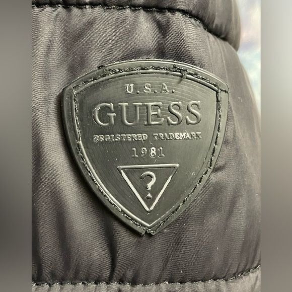 Guess Women’s Black Full Zip Puffer Coat (Size: Large)