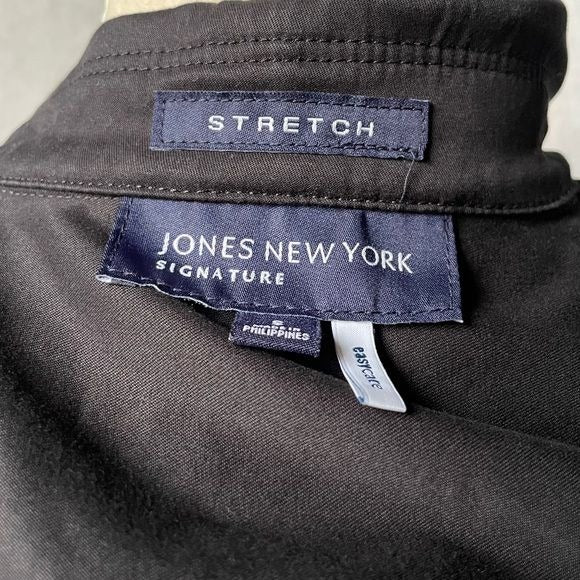 Jones New York Signature Stretch Black Khaki Full Zip w/Gold Hardware (Size: S)