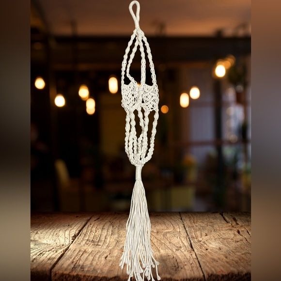 Hanging Macrame Small Plant Holder (Preferably to be Hung on the Ceiling)