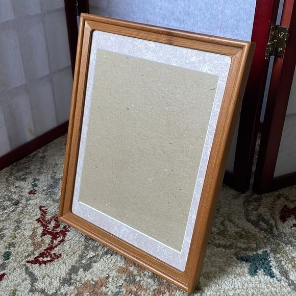 Picture Frame with Pink and White Matting. Can be Hung or Stand Freely