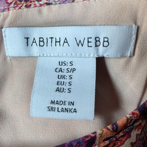 Tabatha Webb Multicolored, Lined Sleeveless Blouse. Like New (Size: Small)