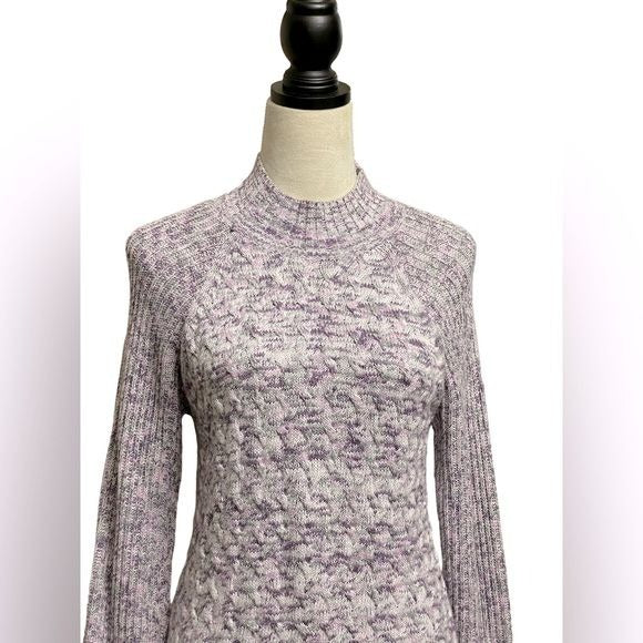 Croft & Barrow Multicolored Mock Neck Pullover Knit Sweater (Size: Medium)