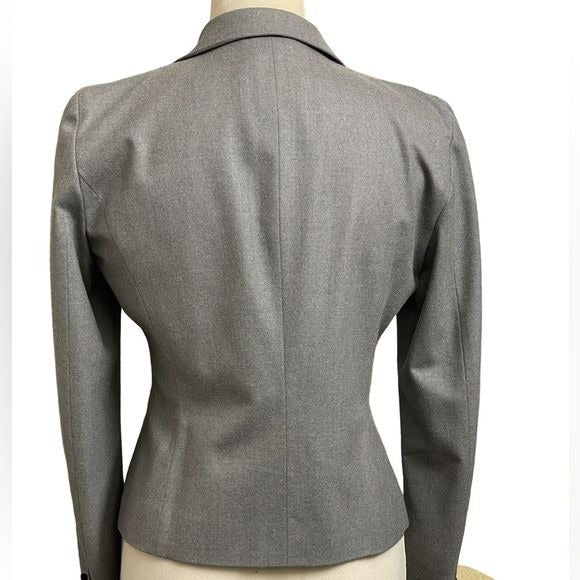 Moschino Gray One Button Blazer Made of 97% Virgin Wool & Buttons on Sleeves (8)