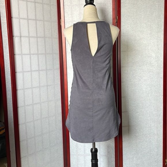 Black Swan Charcoal Gray “Stassi” Dress with Cut Outs and Ties Down Each Side