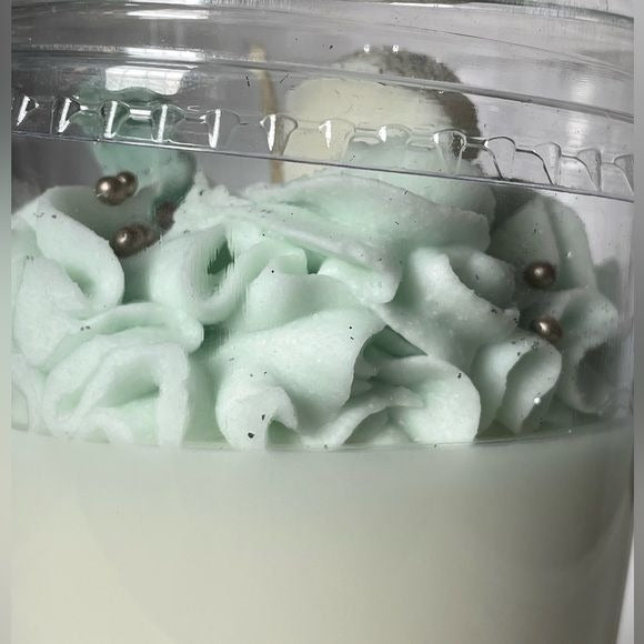 Vanilla Snow Handmade 100% Soy Wax Holiday Dessert Candles w/Shiny Sparkles