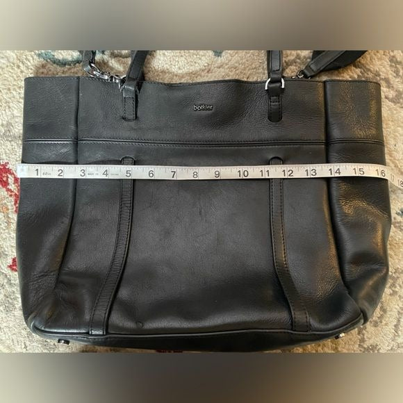Botkier Black 100% Leather Large Crossbody Tote w/Removeable Strap & Handles