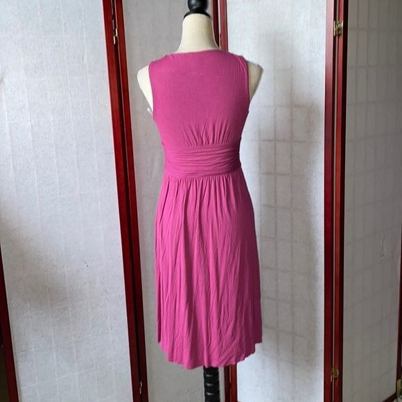 Michael Stars Deep Pink/Purple V-Neck Dress w/Stretchy Material (Size: One)