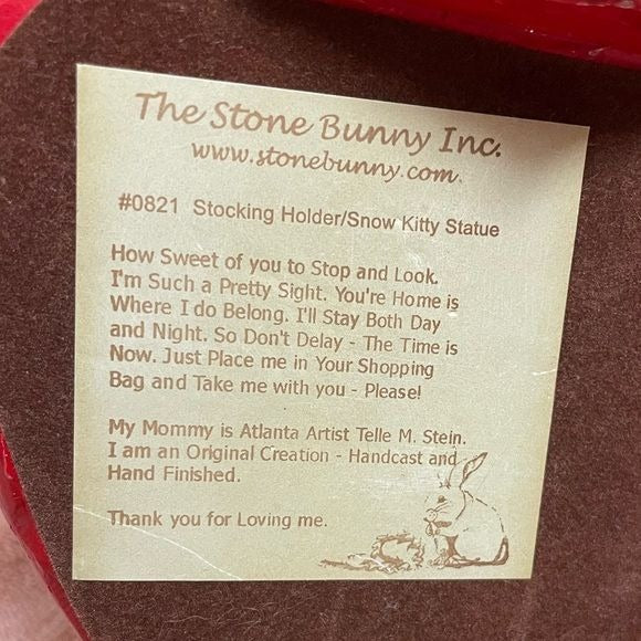 The Stone Bunny Inc. Telle M. Stein Vintage Handmade Snow Kitties Holiday Decor