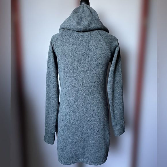 Lola by AFG Greenish Gray Pullover Fleece Lined Hooded Sweatshirt Dress (Small)