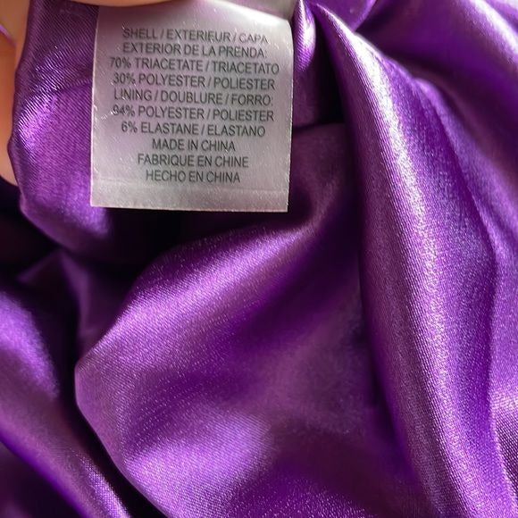 Elie Tahari “Meredith” Purple Sheath Dress with Twisted Shoulder Straps Size: 12