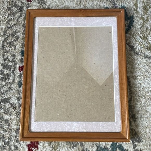 Picture Frame with Pink and White Matting. Can be Hung or Stand Freely