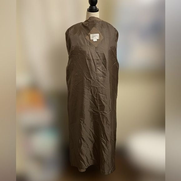 Jacqueline Ferrar Long Brown Trench Coat w/Tan Hood & Hanging Fabric (Size: 8)