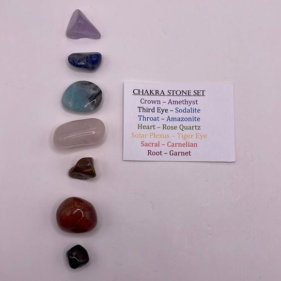 Seven Chakra Stone Set Made with All Tumbled Stones Help yourself Find Balance