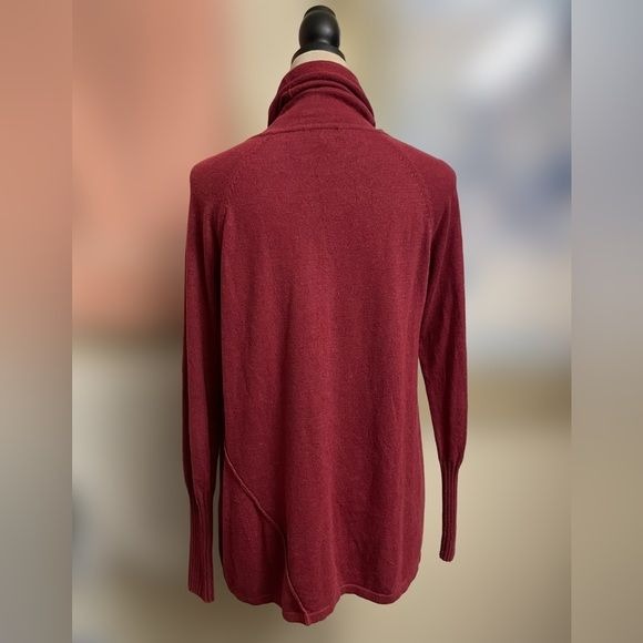 Lilla P Burgundy Pullover Turtleneck Sweater w/ Angora/Cashmere/Cotton (Medium)